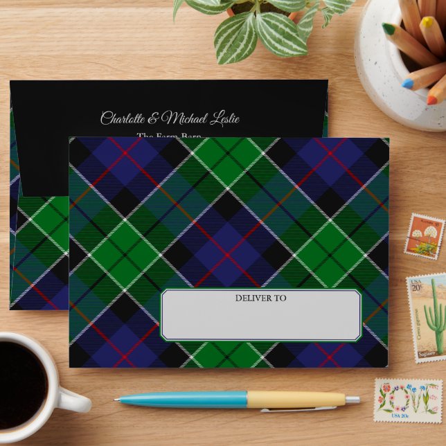 Clan Leslie Hunting Tartan Envelope (Desk)