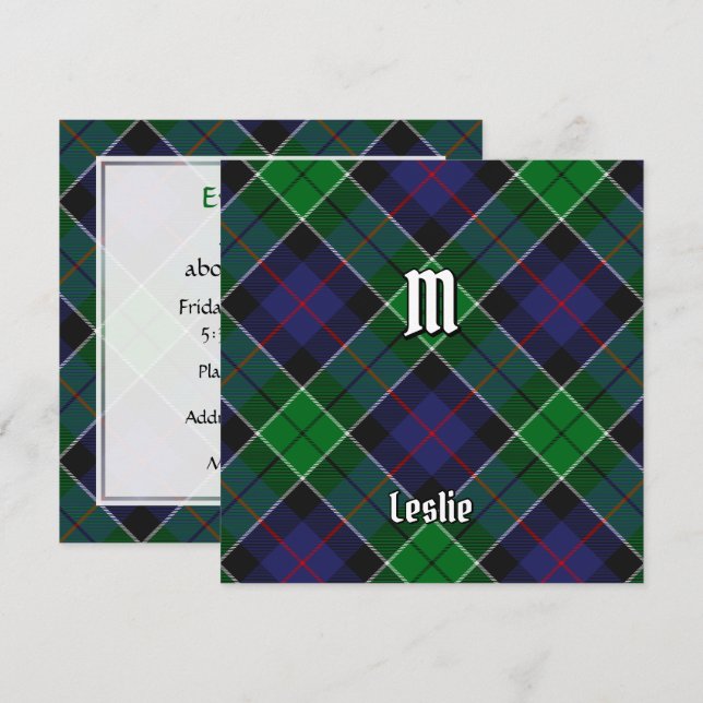 Clan Leslie Hunting Tartan Invitation (Front/Back)