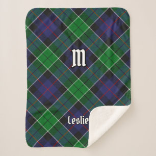 Clan Leslie Hunting Tartan Sherpa Blanket