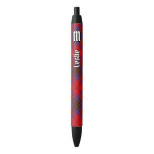 Clan Leslie Red Tartan Black Ink Pen