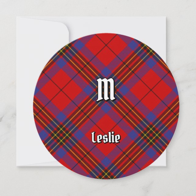 Clan Leslie Red Tartan Invitation (Front)