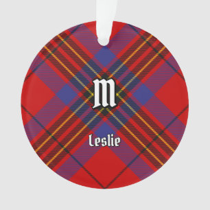 Clan Leslie Red Tartan Ornament