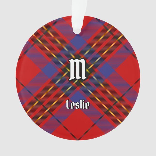 Clan Leslie Red Tartan Ornament (Front)