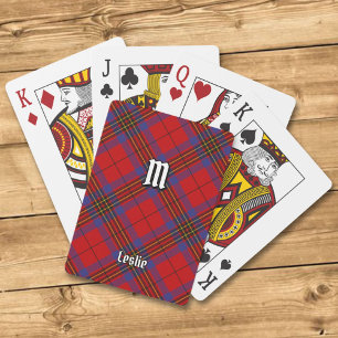 Clan Leslie Red Tartan Playing Cards