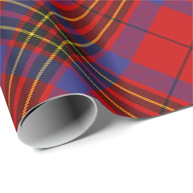 Clan Leslie Red Tartan Wrapping Paper (Roll Corner)