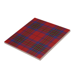 Clan Leslie Scottish Expressions Red Tartan Tile
