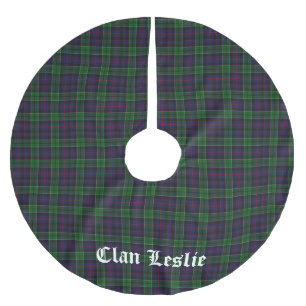 Clan Leslie Tartan Plaid Customisable Brushed Polyester Tree Skirt