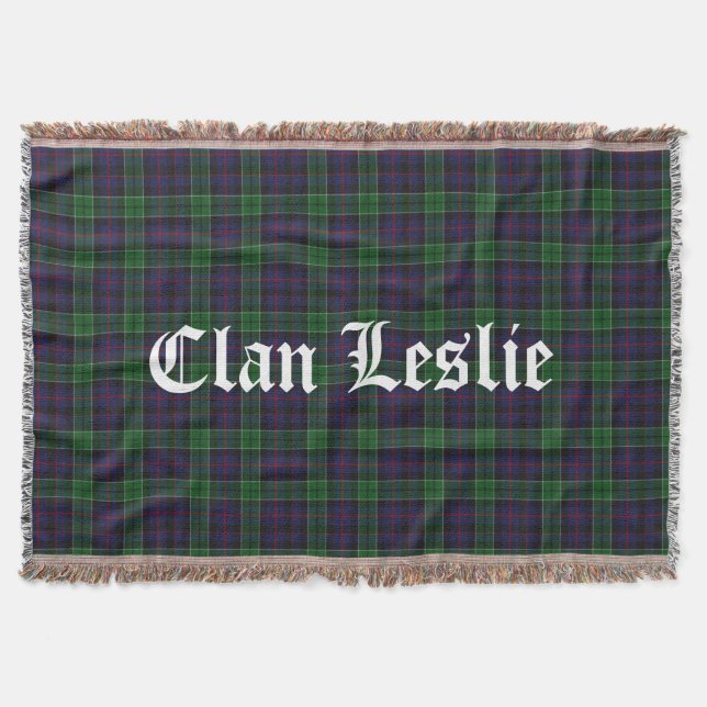 Clan Leslie Tartan Throw (Front)