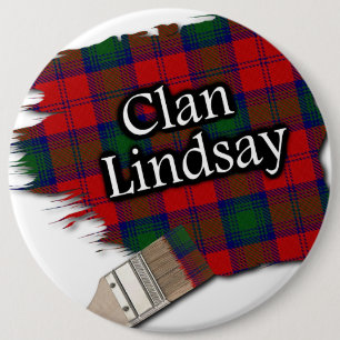 Clan Lindsay Tartan Paint Brush 6 Cm Round Badge