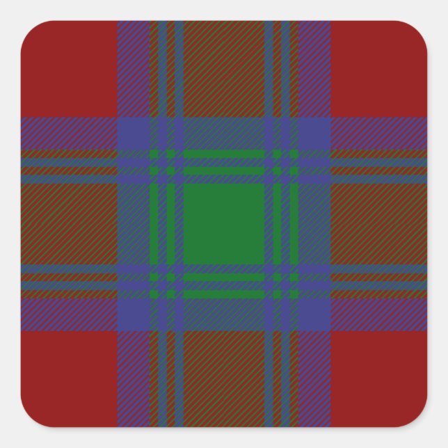 Clan Lindsay Tartan Square Sticker (Front)