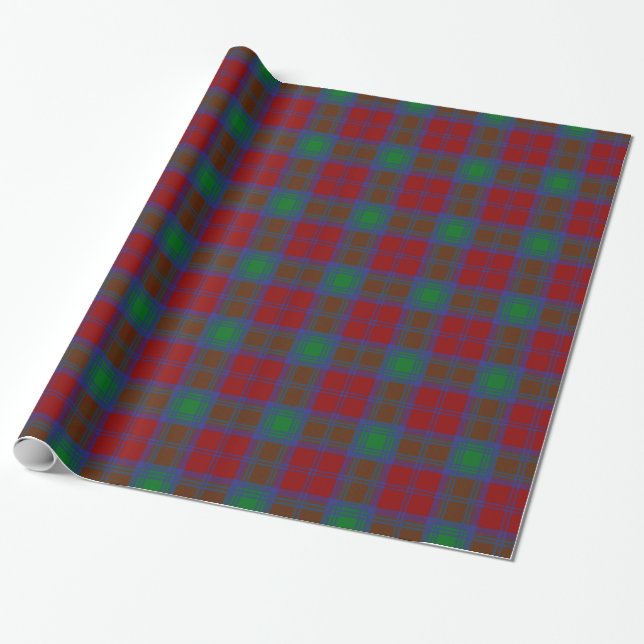 Clan Lindsay Tartan Wrapping Paper (Unrolled)