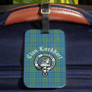 Clan Lockhart Crest Badge & Tartan Luggage Tag
