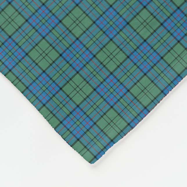Clan Lockhart Tartan Fleece Blanket (Corner)