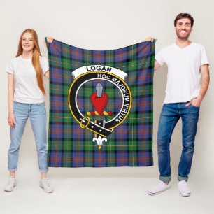 Clan Logan Ancient Tartan Plaid Fleece Blanket