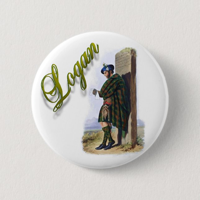 Clan Logan Scottish Dream Button (Front)