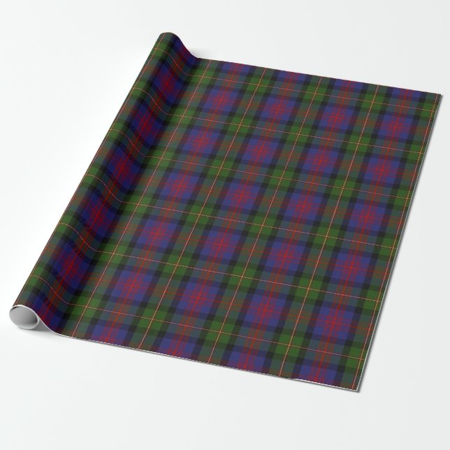 Clan Logan Scottish Tartan Wrapping Paper (Unrolled)