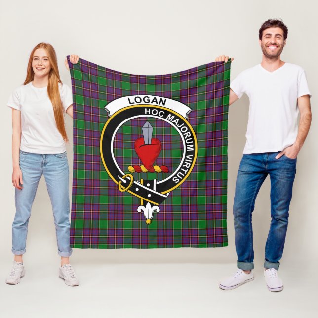 Clan Logan Tartan Plaid Fleece Blanket (In Situ)