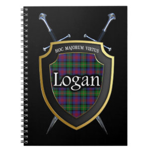 Clan Logan Tartan Shield & Swords Notebook