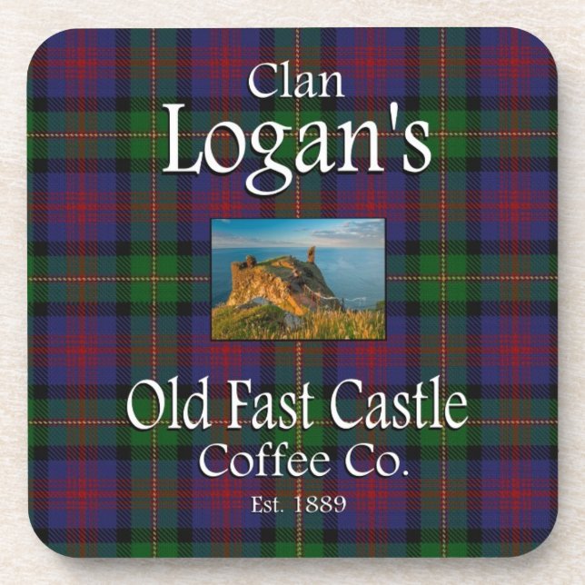 Clan Logan's Old Fast Castle Coffee Co. Coaster (Front)