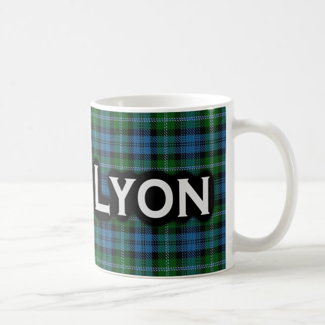 Clan Lyon Tartan Scottish Coffee Mug (Right)