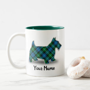 Clan Lyon Tartan Scottish Terrier Two-Tone Coffee Mug
