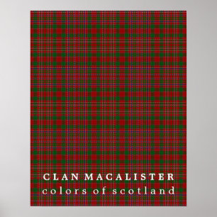 Clan MacAlister Colours of Scotland Tartan Poster
