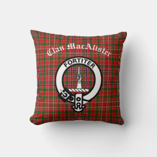Clan MacAlister Crest Badge & Tartan  Cushion