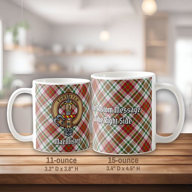 Clan MacAlister Crest over Dress Tartan Coffee Mug (Creator Uploaded)
