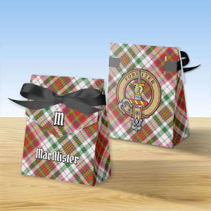 Clan MacAlister Crest over Dress Tartan Favour Box