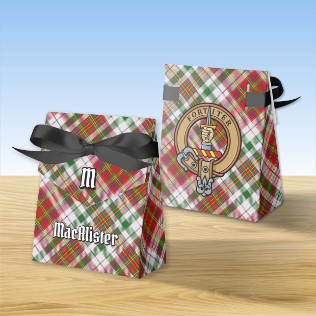 Clan MacAlister Crest over Dress Tartan Favour Box (Creator Uploaded)