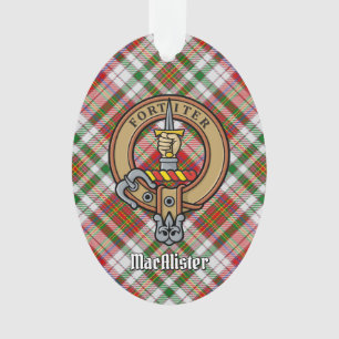 Clan MacAlister Crest over Dress Tartan Ornament