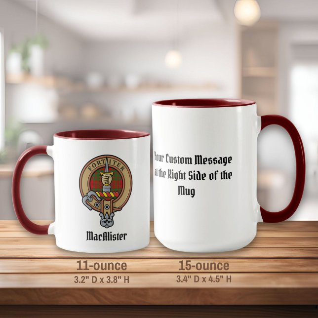 Clan MacAlister Crest over Glenbarr Tartan Mug (Creator Uploaded)