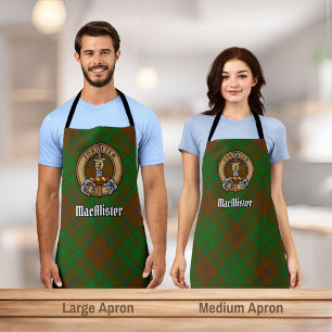 Clan MacAlister Crest over Hunting Glenbarr Tartan Apron