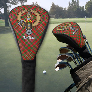 Clan MacAlister Crest over Tartan Golf Head Cover