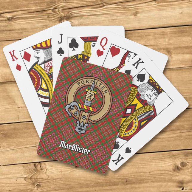 Clan MacAlister Crest over Tartan Playing Cards (Creator Uploaded)