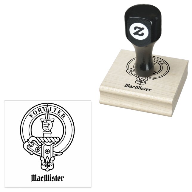 Clan MacAlister Crest Rubber Stamp (Stamped)