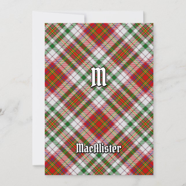 Clan MacAlister Dress Tartan Invitation (Front)