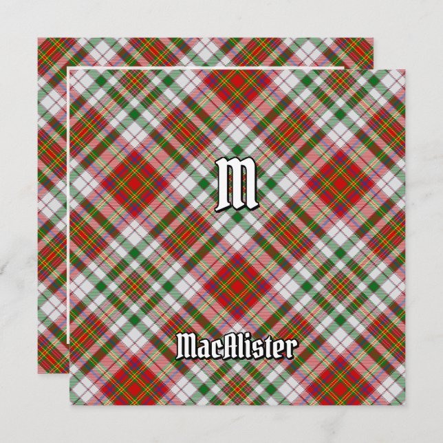Clan MacAlister Dress Tartan Invitation (Front/Back)