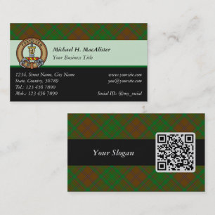 Clan MacAlister of Glenbarr Hunting Tartan Business Card