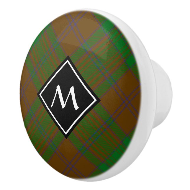 Clan MacAlister of Glenbarr Hunting Tartan Ceramic Knob (Right)