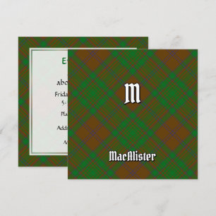 Clan MacAlister of Glenbarr Hunting Tartan Invitation