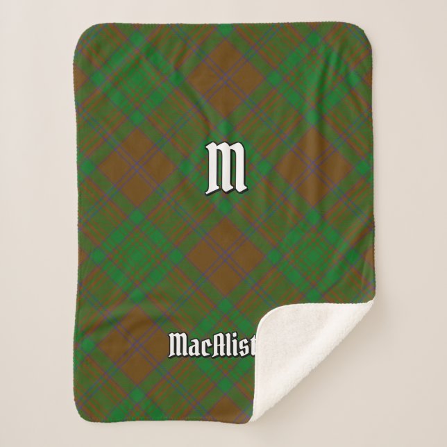 Clan MacAlister of Glenbarr Hunting Tartan Sherpa Blanket (Front)