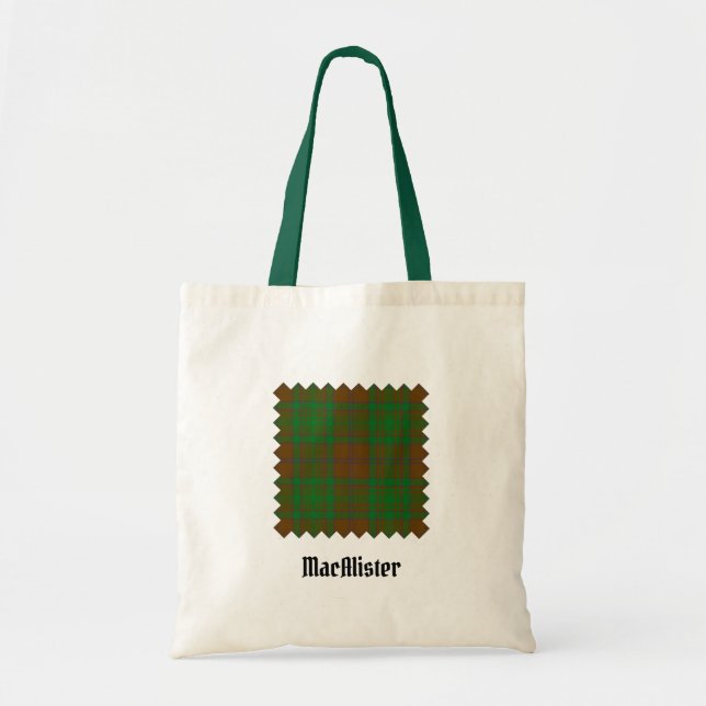 Clan MacAlister of Glenbarr Hunting Tartan Tote Bag (Front)