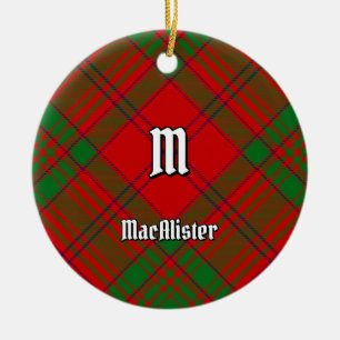 Clan MacAlister of Glenbarr Tartan Ceramic Tree Decoration