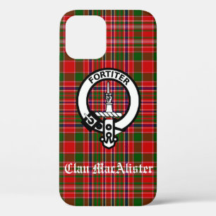 Clan MacAlister Tartan and Crest Badge iPhone 12 Case
