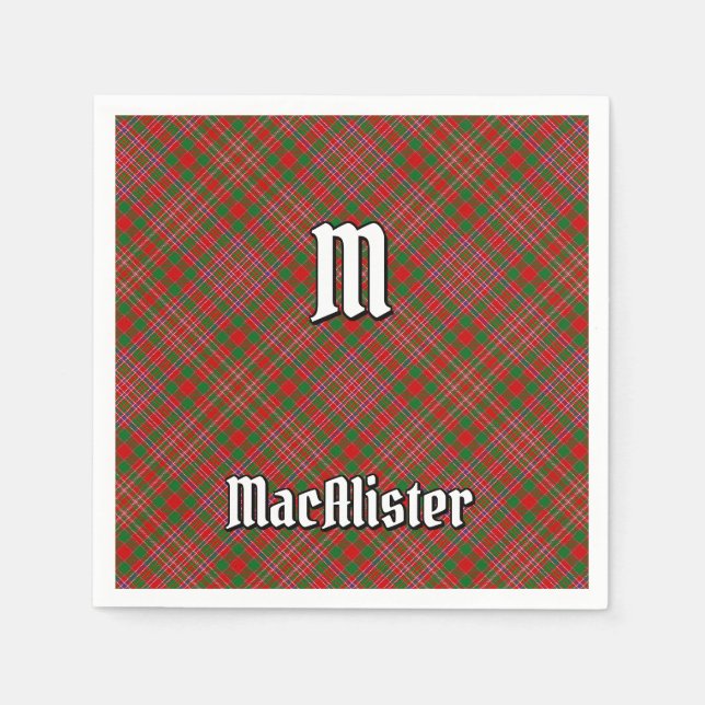 Clan MacAlister Tartan Napkins (Front)