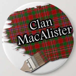 Clan MacAlister Tartan Paint Brush 6 Cm Round Badge