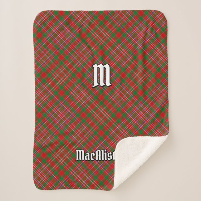Clan MacAlister Tartan Sherpa Blanket (Front)