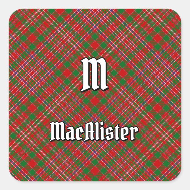 Clan MacAlister Tartan Square Sticker (Front)