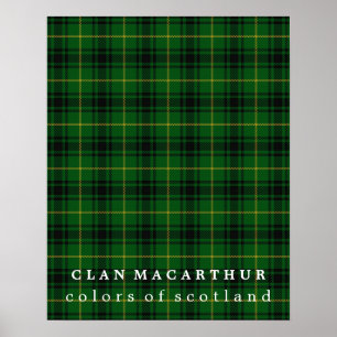 Clan MacArthur Colours of Scotland Tartan Poster